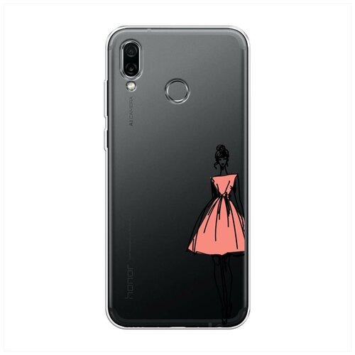 фото Силиконовый чехол "эскиз девушка в платье" на huawei honor play / хуавей хонор плэй case place