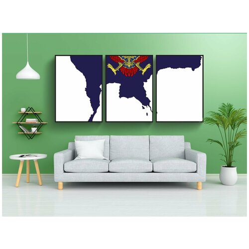 фото Набор модулных постеров для интерьера "границы, страна, флаг" 60x90 см. в тубусе, без рамки lotsprints