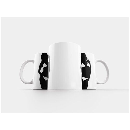 фото Кружка "девочка, бикини, силуэт пляжа" 320 мл lotsprints