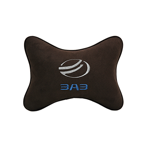фото Подушка на подголовник алькантара coffee с логотипом автомобиля zaz vital technologies