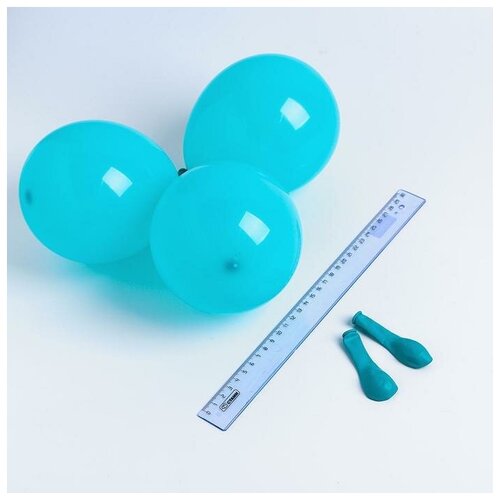 фото Шар латексный 5", пастель, набор 100 шт.,водные бомбочки, цвет бирюзовый leti