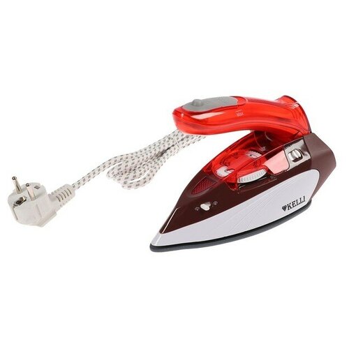 Утюг KELLI KL-1636 1400 Вт керамическая подошва дорожный 100 мл красный 4213369 204000₽