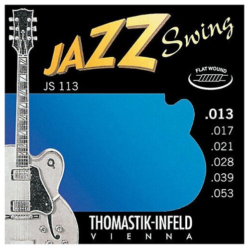 Струны для электрогитары Thomastik JS113 Jazz Swing 13-53 струны для акустической гитары thomastik js113 jazz swing medium сталь никель 13 53