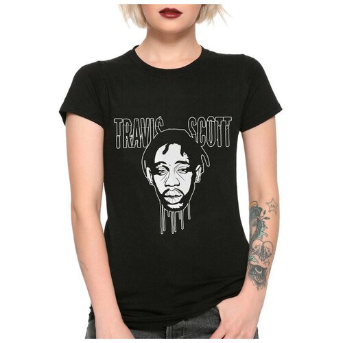 фото Футболка design heroes трэвис скотт женская черная xl