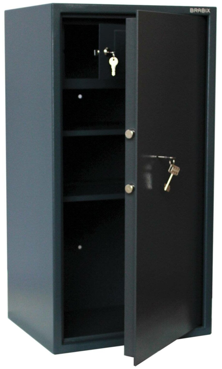 Сейф BRABIX «КМ-900Т», 900×470×400 мм, 51 кг, ключевой замок + 2 полки, трейзер, крепление к стене, 291168