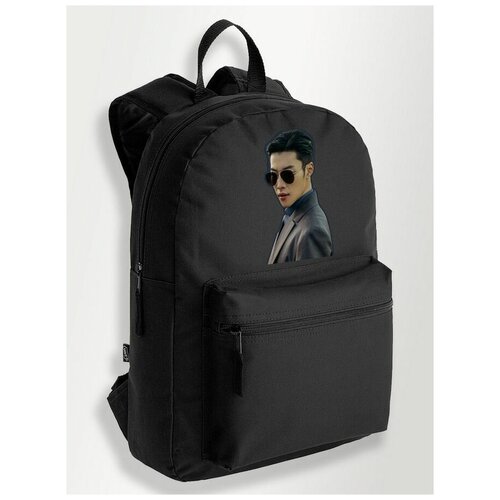 Черный школьный рюкзак с DTF печатью дорама Король Вечный Монарх - 14