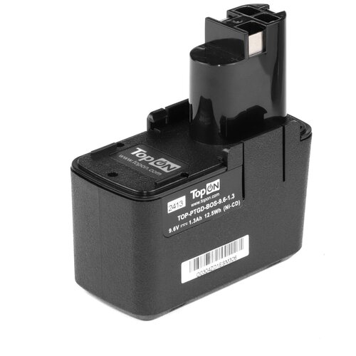Аккумуляторная батарея (аккумулятор) TopOn для электроинструмента Bosch GBM 9.6VES-1 9.6V 1.3Ah Ni-Cd аккумуляторная батарея аккумулятор topon для электроинструмента bosch gbm 7 2v 1 5ah ni cd