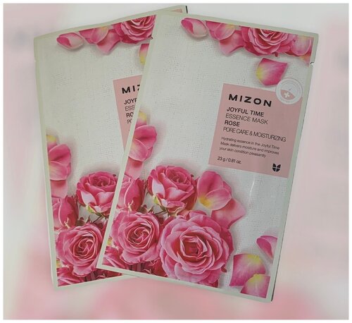 Тканевая маска для лица Mizon с экстрактом лепестков розы - Joyful Time Essence Mask Rose