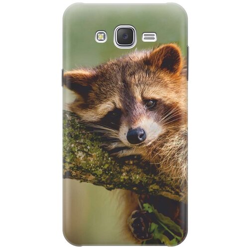 фото Силиконовый чехол на samsung galaxy j7 (2015) / самсунг джей 7 2015 с принтом "задумчивый енот" gosso
