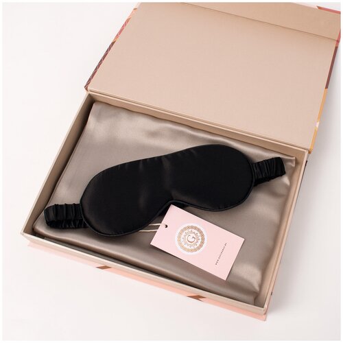 Комплект шелковая наволочка Оливия 50х70 с запахом и шелковая маска для сна Ночь в подарочной коробке