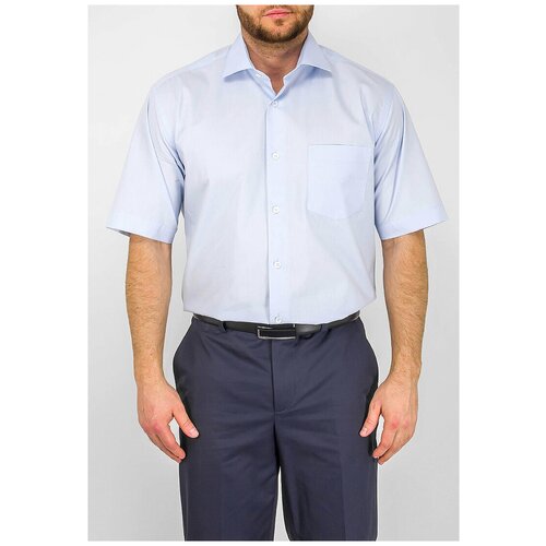 Рубашка GREG, размер 174-184/41, голубой рубашка greg повседневный стиль полуприлегающий силуэт короткий рукав без карманов размер 174 184 41 бежевый