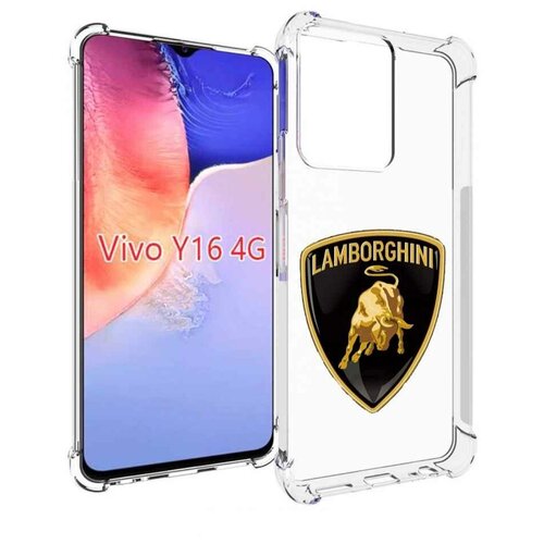 Чехол MyPads lamborghini-ламборгини-2 для Vivo Y16 4G/ Vivo Y02S задняя-панель-накладка-бампер