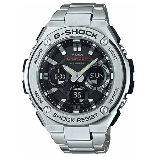 фото Наручные часы casio японские часы casio gst-s110d-1a мужские, черный, серебряный