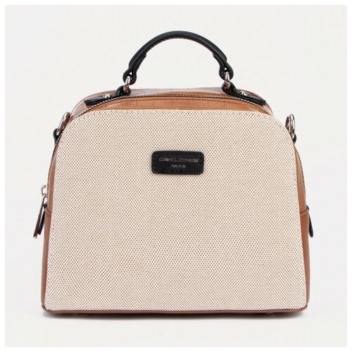 фото Саквояж, отдел на молнии, наружный карман, регулируемый ремень, цвет бежевый/коньяк нет бренда