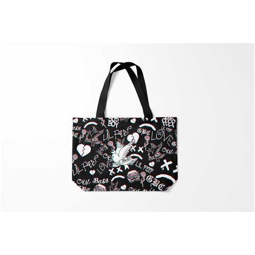 фото Сумка-шоппер / 46х35 см / rap / lil peep cry baby glitch лил пип burnettie