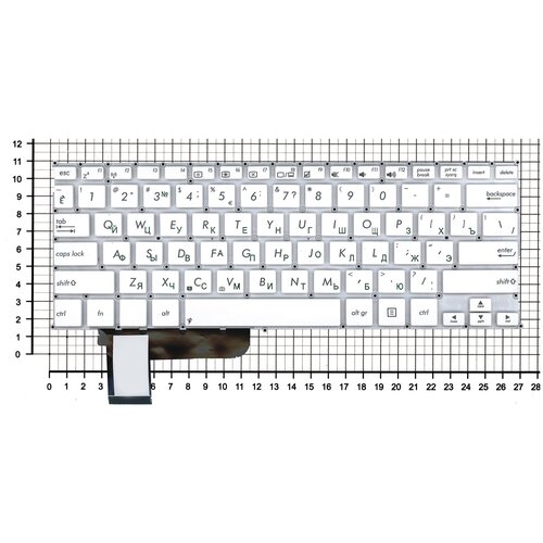 Клавиатура для ноутбука Asus X201 X201E S200 белая 930₽