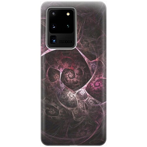 фото Ультратонкий силиконовый чехол-накладка для samsung galaxy s20 ultra с принтом "темная абстракция" gosso