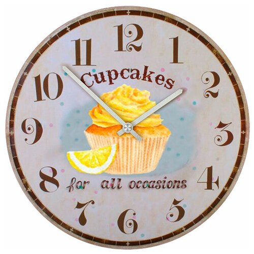 фото Svs настенные часы svs 4001094 kitchen лимонный кекс