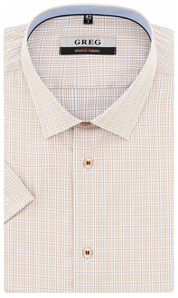Рубашка мужская короткий рукав GREG 515/208/018/Z/1p STRETCH 