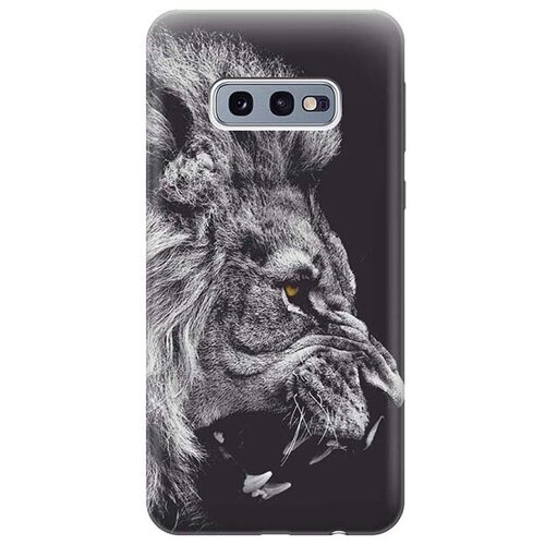 фото Ультратонкий силиконовый чехол-накладка для samsung galaxy s10e с принтом "морда льва" gosso