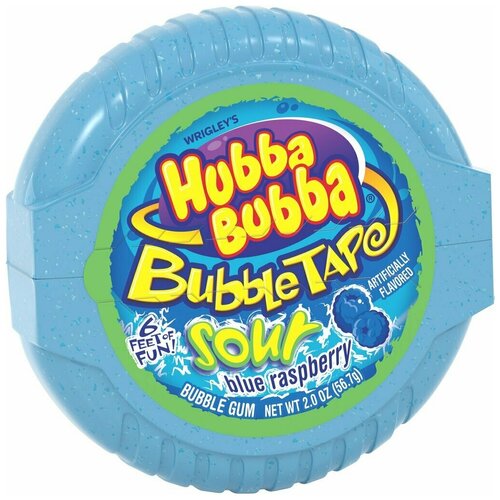 Жевательная резинка лента Hubba Bubba Blue Raspberry / Хубба Бубба Голубая Малина 56,7 г. (США)