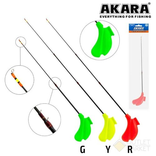 зимняя удочка akara master jig f 460 yellow hltc 2 y Удочка зимняя Akara HLTC-2 желтая (хлыст Hi Carbon teleskop 2 составной) Арт: HLTC-2-Y