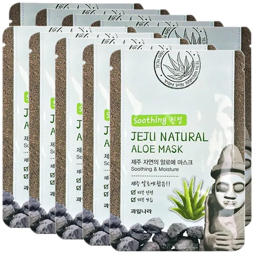 Маска для лица тканевая увлажняющая Welcos Jeju Natures Mask Aloe, 20 мл *10 шт (СГ до 10.2024г.)
