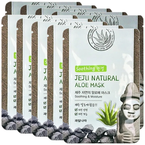 Маска для лица тканевая увлажняющая Welcos Jeju Nature's Mask Aloe, 20 мл *10 шт