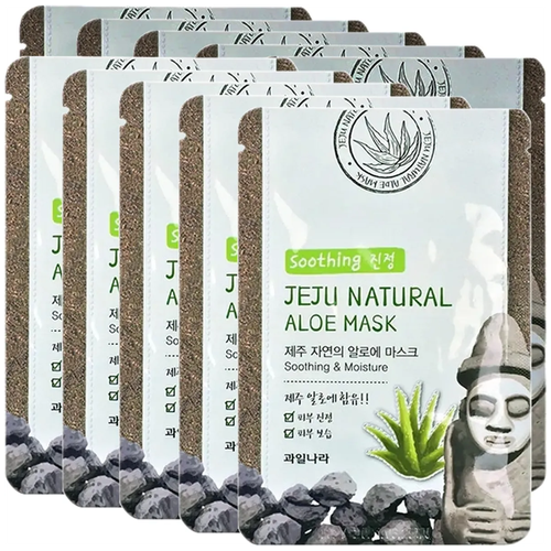 Маска для лица тканевая увлажняющая Welcos Jeju Nature's Mask Aloe, 20 мл *10 шт (СГ до 10.2024г.)