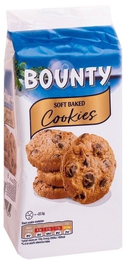 Печенье Bounty Soft Baked Cookies / Баунти Софт Бейкед Кукис 180 г. (Великобритания)