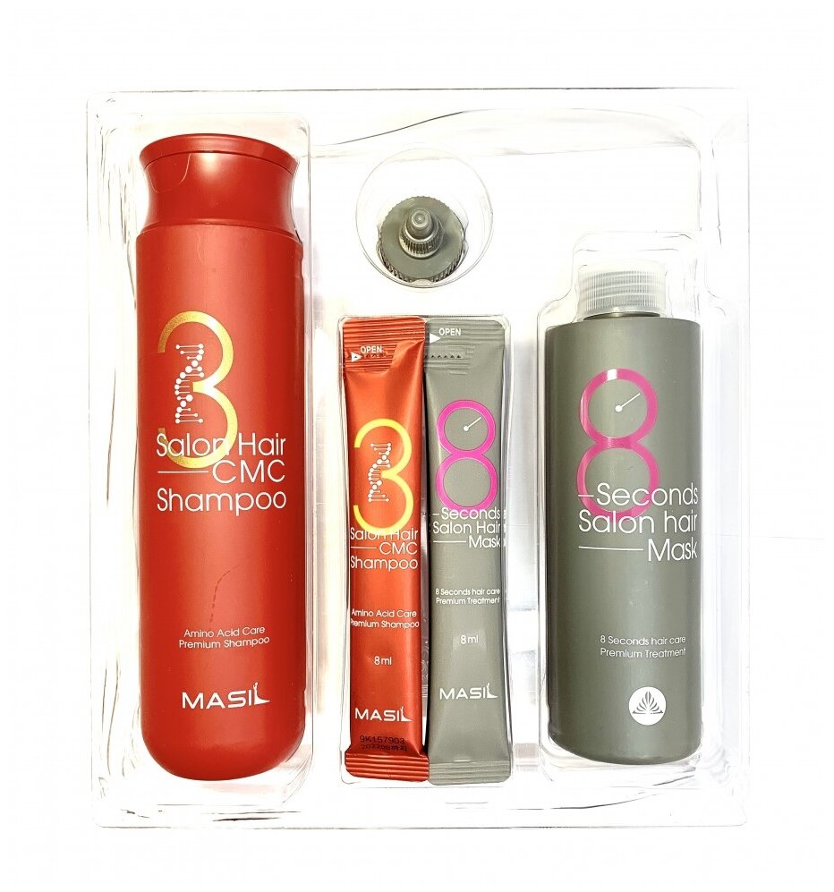 Набор шампунь+маска для волос MASIL 38 SET (shampoo 300ml+8ml+ mask 200ml+8ml) - фото №3