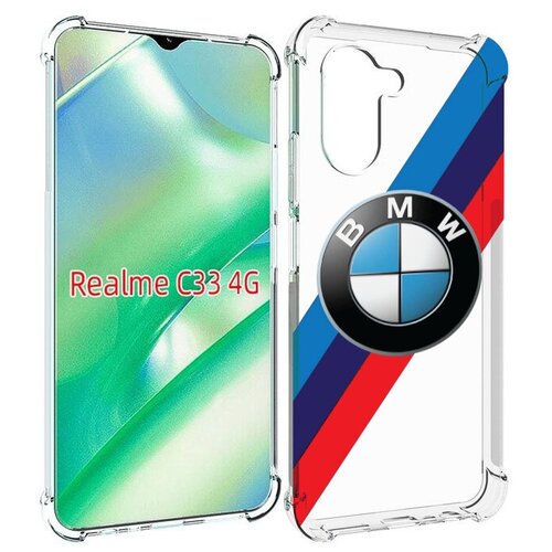 Чехол MyPads Лого-BMW мужской для Realme C33 4G задняя-панель-накладка-бампер