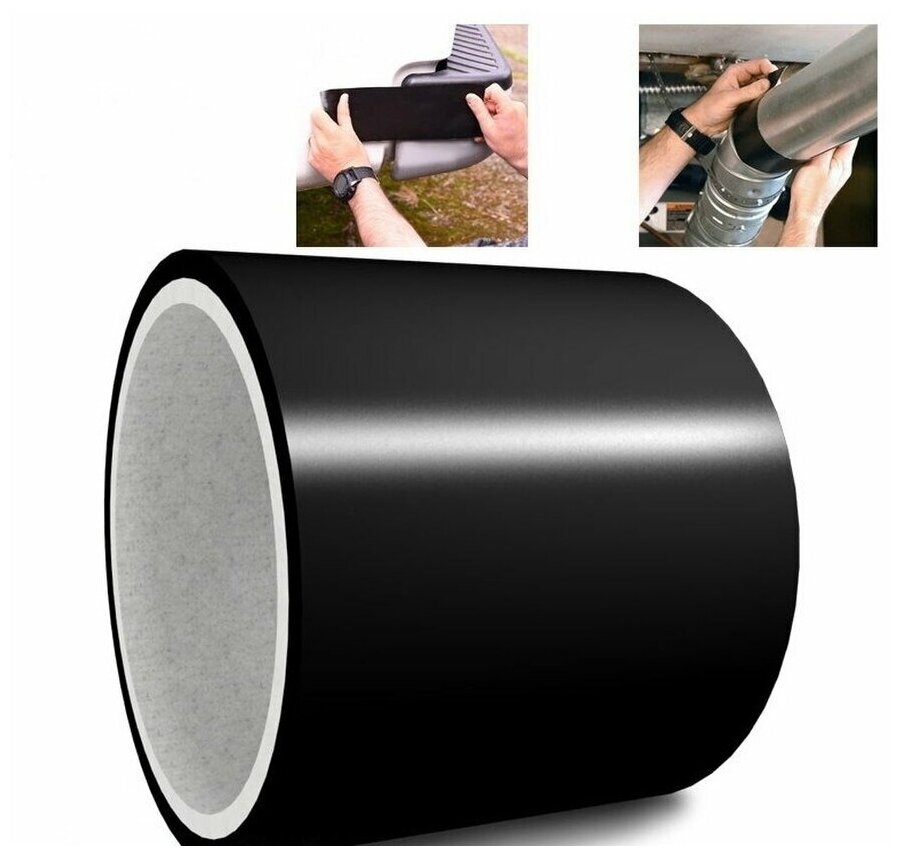 Сверхсильная клейкая лента Flex Tape 20 см черная - фотография № 10