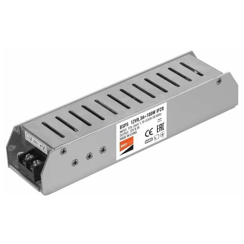 Драйвер BSPS 12В 8.3A=100Вт JazzWay 1002167A аксессуары bsps 12v8 30a 100w ip20 3 г гар jazzway 1002167a цена за 1 шт