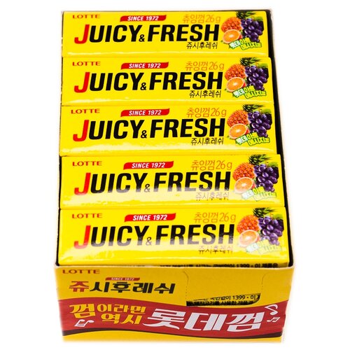 Жевательная резинка Lotte Juicy Fresh 26 гр Упаковка 15 шт