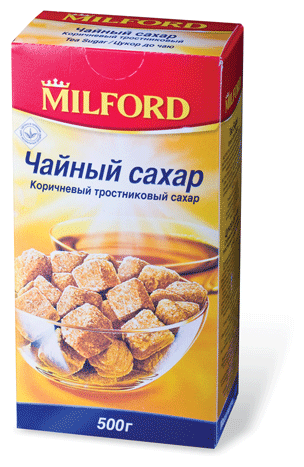 Сахар-рафинад MILFORD 0,5 кг, тростниковый, картонная упаковка, 979, 1 шт.