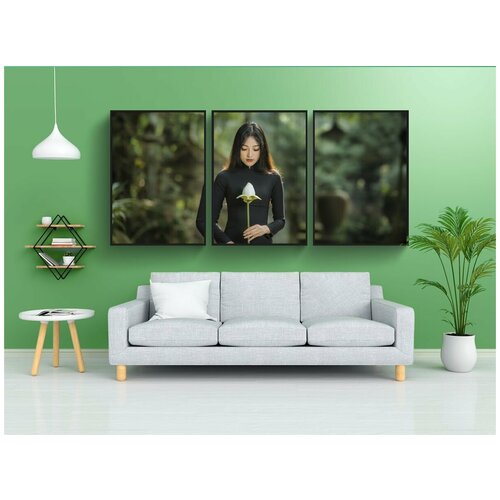 фото Набор модулных постеров для интерьера "женщина, мода, модель" 60x90 см. в тубусе, без рамки lotsprints