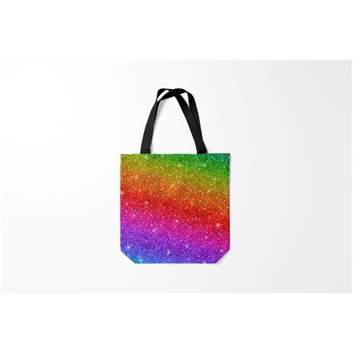 фото Сумка-шоппер / 40х40 см / девушкам / пафосные блестки радуги burnettie