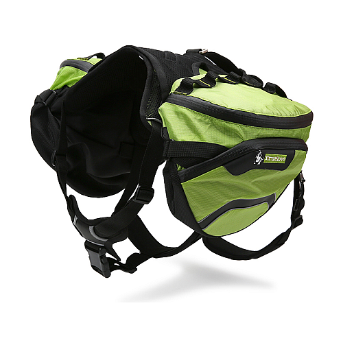 фото Походный рюкзак на спину собаке truelove. съемные сумки, мягкая шлейка, легкое крепление сумок. зеленый, размер s (грудь 48-72см)