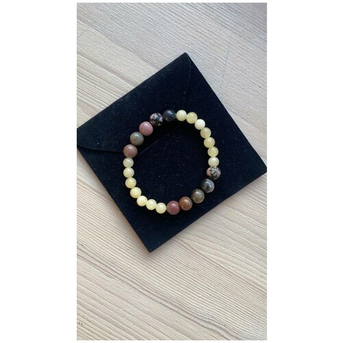 фото Браслет с натуральными камнями яшмы и оникса illekon