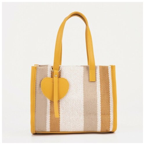 Сумка  тоут Flap, текстиль, бежевый