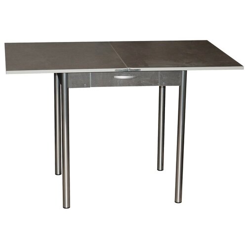 Стол кухонный поворотно-раскладной с ящиком, Камень темный