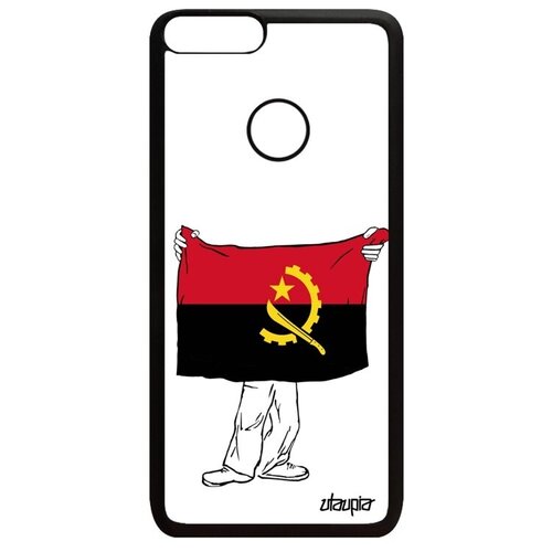фото Чехол для смартфона // huawei p smart 2018 // "флаг анголы с руками" государственный стиль, utaupia, белый