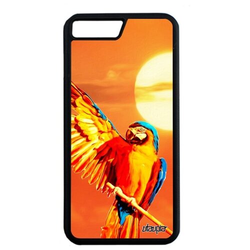 фото Противоударный чехол на смартфон // apple iphone 7 plus // "попугай" какаду говорящий, utaupia, оранжевый