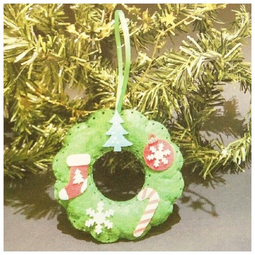 фото Школа талантов набор для создания подвесной ёлочной игрушки из фетра «венок»