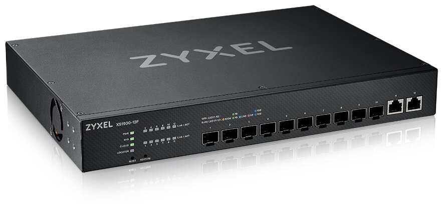 Коммутатор управляемый ZYXEL Smart L2+ XS1930-12F-ZZ0101F Smart L2+, NebulaFlex, rack 19", 10xSFP+, 2*RJ-45: 1/2,5/5/10G, автономное/облачное управлен