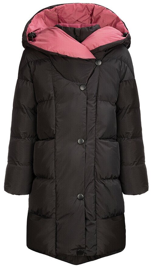 Куртка  Oldos демисезонная, удлиненная, капюшон, ветрозащитная, размер M/170, черный