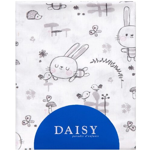 Daisy простыня на резинке Зайчик с щечкой 60х120 см розовый