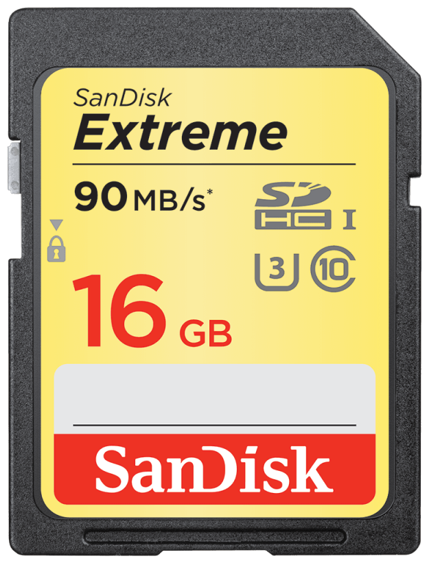 Карта памяти SanDisk SDHC Extreme Pro Class 10 UHS-I U3 (90/40MB/s) 16GB