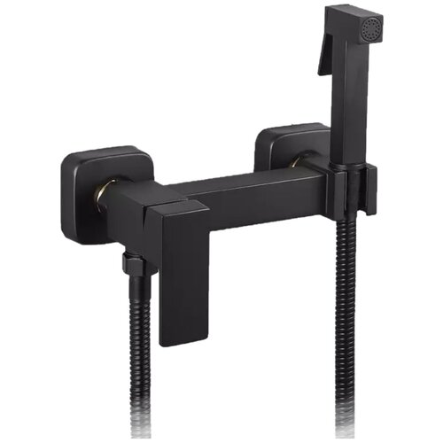 Гигиенический Душ Со Смесителем (Смеситель Для Биде) Черный Матовый Латунь